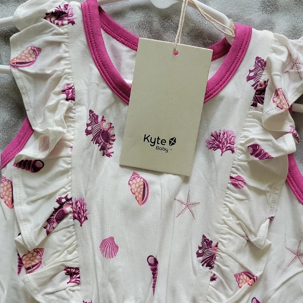 Kyte BABY Raspberry Shells Romper - Picture 2 of 2
